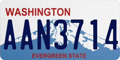 WA license plate AAN3714
