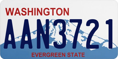 WA license plate AAN3721