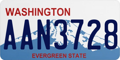 WA license plate AAN3728