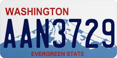 WA license plate AAN3729
