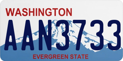 WA license plate AAN3733