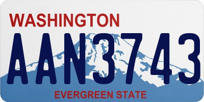 WA license plate AAN3743