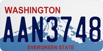 WA license plate AAN3748