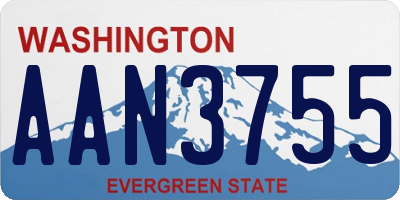 WA license plate AAN3755