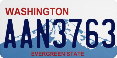 WA license plate AAN3763