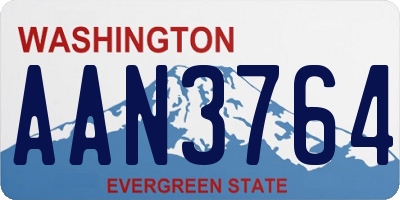 WA license plate AAN3764