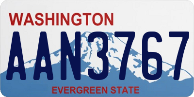 WA license plate AAN3767