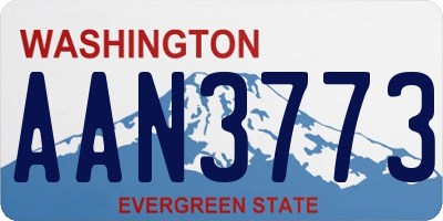 WA license plate AAN3773