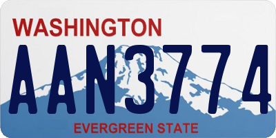 WA license plate AAN3774