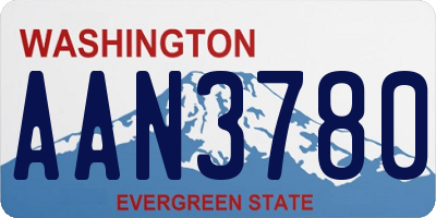WA license plate AAN3780