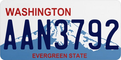 WA license plate AAN3792