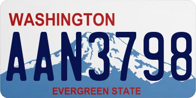 WA license plate AAN3798