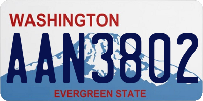 WA license plate AAN3802