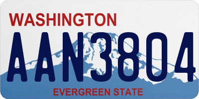 WA license plate AAN3804