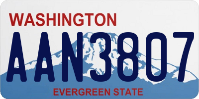 WA license plate AAN3807