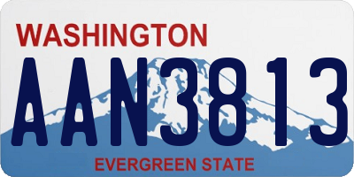WA license plate AAN3813