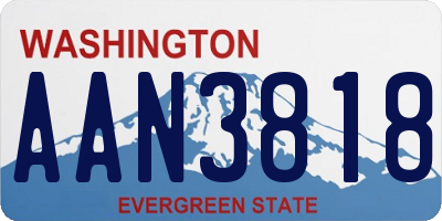 WA license plate AAN3818