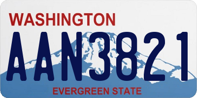 WA license plate AAN3821