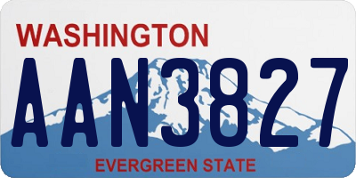 WA license plate AAN3827