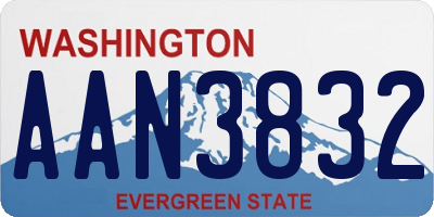 WA license plate AAN3832