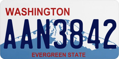 WA license plate AAN3842