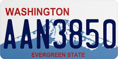 WA license plate AAN3850