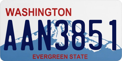 WA license plate AAN3851