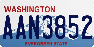 WA license plate AAN3852