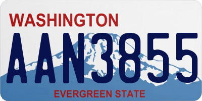 WA license plate AAN3855