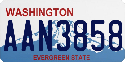 WA license plate AAN3858