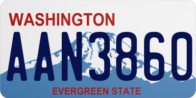 WA license plate AAN3860