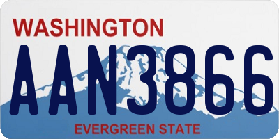 WA license plate AAN3866