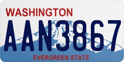 WA license plate AAN3867