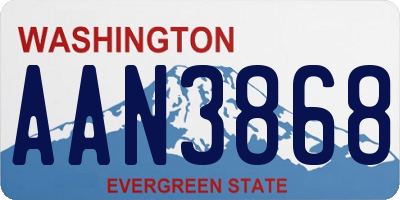 WA license plate AAN3868