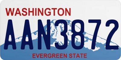 WA license plate AAN3872