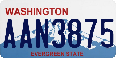 WA license plate AAN3875
