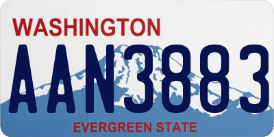 WA license plate AAN3883