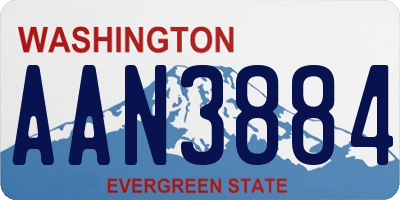 WA license plate AAN3884