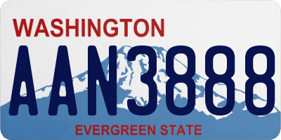 WA license plate AAN3888