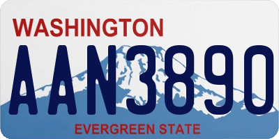 WA license plate AAN3890
