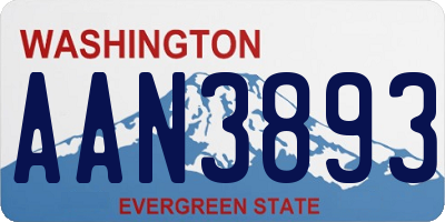 WA license plate AAN3893