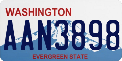 WA license plate AAN3898