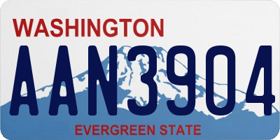 WA license plate AAN3904