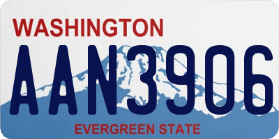 WA license plate AAN3906