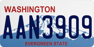 WA license plate AAN3909