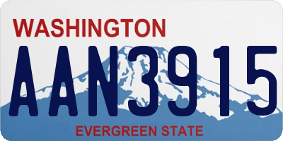 WA license plate AAN3915