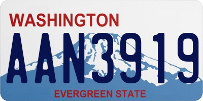 WA license plate AAN3919