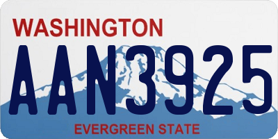 WA license plate AAN3925