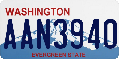 WA license plate AAN3940