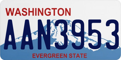 WA license plate AAN3953